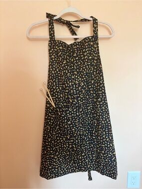 Black Floral Apron